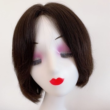 現貨+預購 女假髮真髮短假髮透氣假髮片輕量免打理隱形增髮整頂假髮-簡約中分直髮手織女假髮2色73vr14【獨家進口】【米蘭精品】