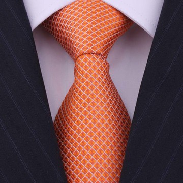 獵尚橘色桑蠶絲真絲領帶男士婚禮新郎結婚領帶韓版 男正裝商務