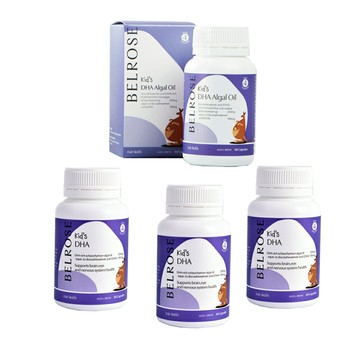 澳洲Belrose 兒童DHA藻油膠囊(4入組 60顆/瓶) 即期品-2026年2月到期