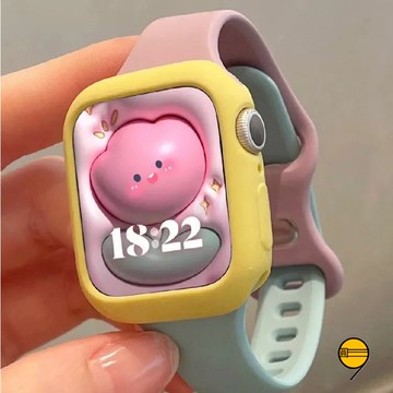 撞色 矽膠小蠻腰+錶殼套裝 適用 Apple Watch 11 10 9 8 7 SE 蘋果手錶錶帶 46mm 42mm