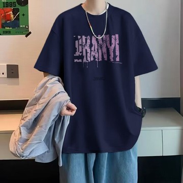 新中式大碼潮牌港風男士美式學生舒適夏季重磅全棉短袖t恤ins上衣