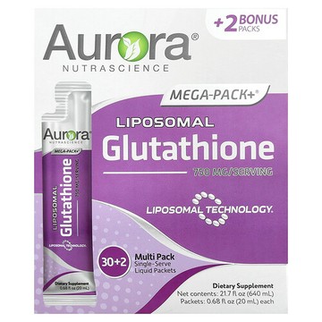 Aurora Nutrascience, Mega-Pack+®，脂質體谷胱甘肽，32 包，每包 0.68 液量盎司（20 毫升）