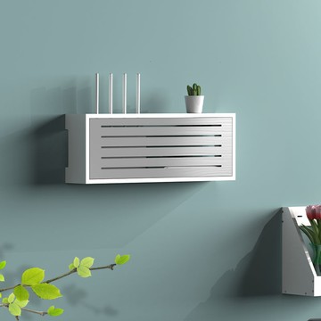 實木wifi路由器收納盒壁掛式電視線插座遮擋機頂盒墻上免釘孔ins pb6161