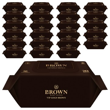 BROWN Vip Gold Brown 壓紋低刺激嬰兒用濕紙巾  20張  24包