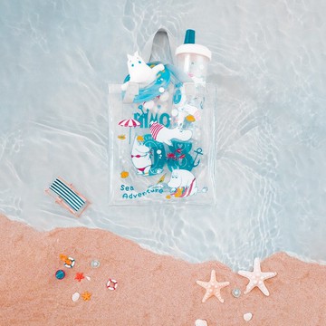 【iam我適文創】MOOMIN 夏季水上派對 透明提袋 手提袋