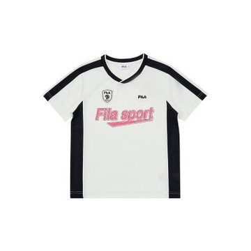 FILA KIDS 童短袖圓領T恤-米色 1TEA-4500-IV