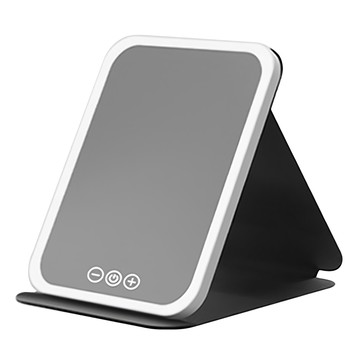 三色光LED折疊化妝鏡 高清晰度鏡面 智能觸摸屏  白色小號  1個