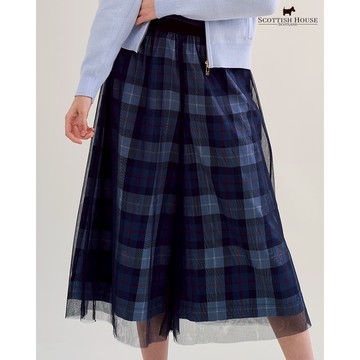 【SCOTTISH HOUSE】藍紅格吊飾狗網紗長褲 CIVA2206