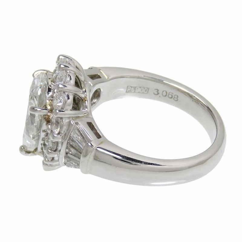 10.5号 △LDH ペアシェイプダイヤモンド(H-I1) 3.068ct