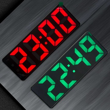 大屏幕LED電子鐘床頭簡約學生現代個性夜光靜音溫度數字時鐘鬧鐘【北歐家居生活】