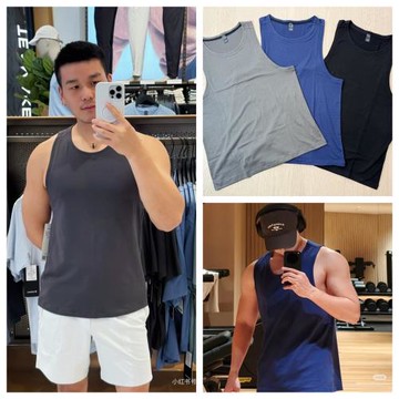元l*u zerod in 男士棉混紡四面彈休閑運動芯吸速干背心 lushi004