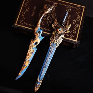 三國武器周邊遊戲模型倚天劍七寶刀青紅劍金屬玩具手辦兵器擺件