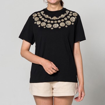 DOLCE & GABBANA 黑色硬幣造型短袖T-shirt (12-S)