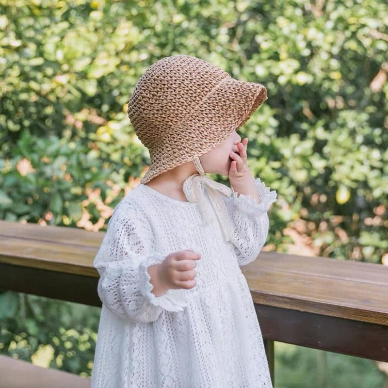 BABYコサージュ　レースリボン　麦わら帽子　ストローハット Amazon.co.jp: レースリボン ストローハット カンカン帽