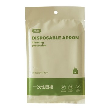 荷生活 防水防污加厚加長拋棄式圍裙 強韌耐扯不挑身形透明衛生圍裙-五個裝1入