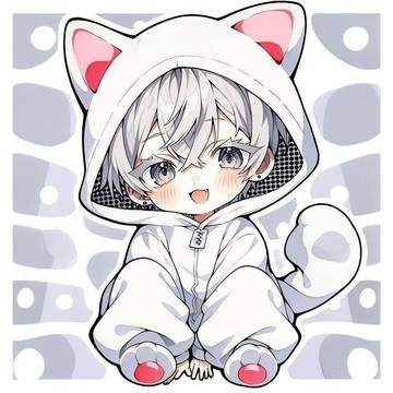 Nekono 2026 萬聖節系列 月亮貼紙 白貓與月亮的惡作劇