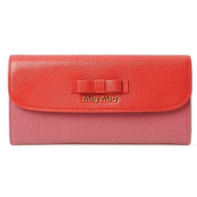 ミュウミュウ 財布 miumiu パスケース付 5M1109 MADRAS BICOLORE