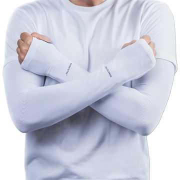 NAMATETSU 生鐵 男款 手掌無顆粒設計防曬冰涼袖套  53.5 x 10.5 x 8.5cm  白色  1雙