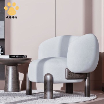 設計師 沙發椅 北歐單人椅網紅扶手椅客廳陽臺實木休閑椅侘寂風 椅子ws8121