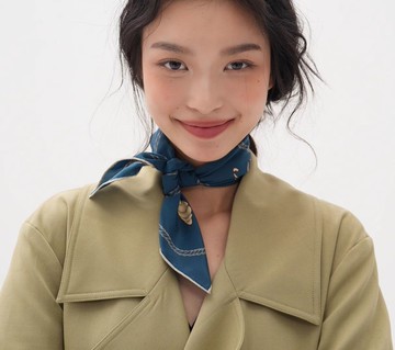 【多色貝殼】法式復古/簡約桑蠶絲方巾/禮物