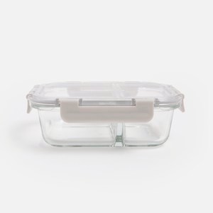 耐熱Tritan雙格玻璃保鮮盒600mL