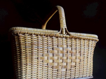 【老時光 OLD-TIME】早期二手台灣製藤編野餐籃