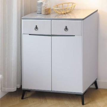 文創集 凱雅琪岩板2.9尺二門二抽鞋櫃-88x34x100cm免組