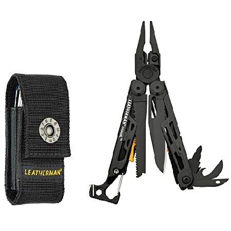 LEATHERMAN, Signal Camping Multitool with Fire Starter, Hammer and Emergency Whistle, Made in the USA, Black with Nylon Sheath