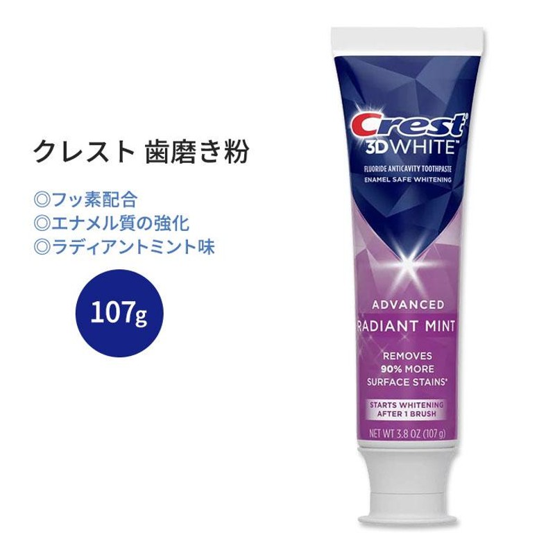 Crest 3D 渋く WHITE 歯磨き粉 ラディアントミント 24g×2個セット