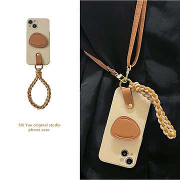 免運~三星s23ultra手機殼s23+帶掛繩s22+斜挎s21可背帶s20創意幾何皮質支架s10女note2010全