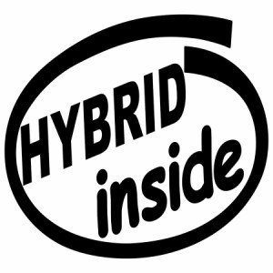 車 給油口 ステッカー HYBRID inside ハイブリッド (2枚1セット