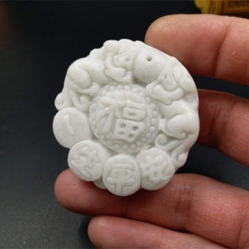 廠家直銷 新款天然玉石a貨蘭藍田玉一生平安掛件貔貅吊墜玉墜