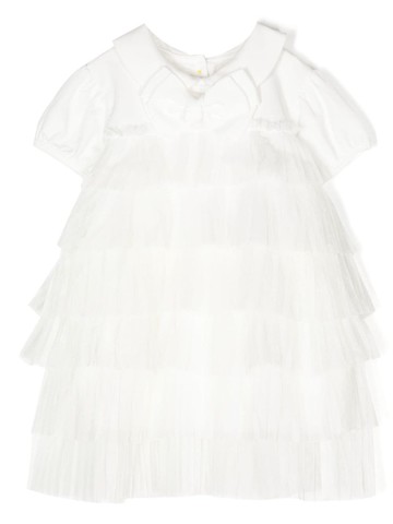Angel's Face - Tallulah pleated bow-detail dress - kids - Polyester - 12 mth - White