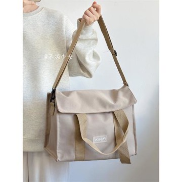 日系ins簡約手提帆布包休閑小眾少女斜挎包學生大容量上課通勤包