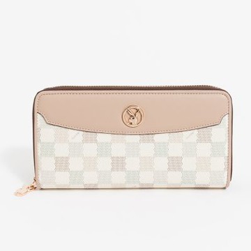 PLAYBOY - 拉鍊長夾  Wool & Whimsy系列 - 卡其色