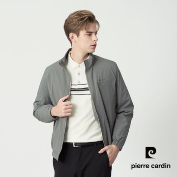 pierre cardin 皮爾卡登 休閒服飾 男款 保暖鋪棉立領外套-灰綠色(5255764-47)