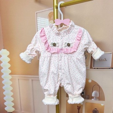 嬰兒衣服雙層滿月爬服寶寶連體衣哈衣百天公主新生兒萌外出春秋鑫弘-萌寶童裝可開發票