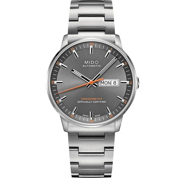 MIDO 美度 Commander 香榭系列天文台機械腕錶-灰x銀/40mm M0214311106101