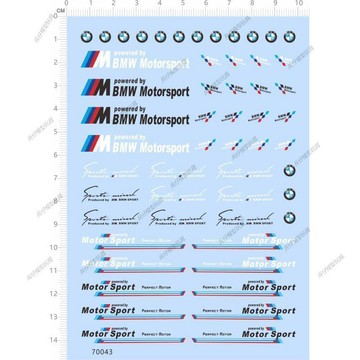 【台灣出貨】🔥免運 70043整版膠motor sopots bmw power 1/18寶馬模型車水貼紙標籤