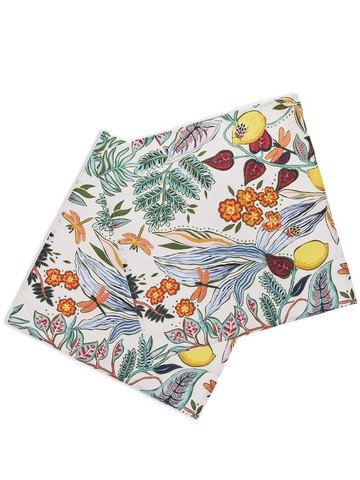La DoubleJ - Botanical napkin set - unisex - Linen/Flax - One Size - White