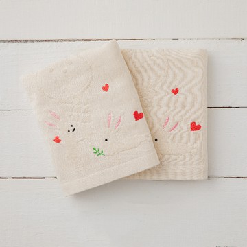 雲御織 台灣製造 有機棉 兔子 輕薄快乾 紗布毛巾