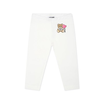 Moschino Ivory Legging For Baby Girl With Teddy Bear