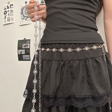 【台灣公司 可打統編】免運 腰鏈女款高級感百搭裝飾連衣裙腰帶時尚腰飾品梅花鑲珍珠金屬褲鏈 可開發票 全館五折 工廠現貨直銷 新品特價 z9211