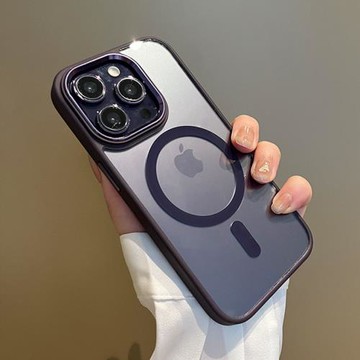 簡約高級Magsafe透明磁吸適用蘋果16promax手機殼新款iPhone15Pro防摔軟硅膠透明14plus男女保護套亞克力硬殼