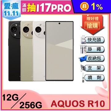 SHARP AQUOS R10 6.5吋智慧型手機-25W雙孔快充頭+掛繩+韓版