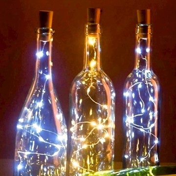 LED酒瓶燈 酒瓶小夜燈 星星燈 銅線燈 瓶塞燈串 酒吧燈 夜燈 裝飾燈 串燈 酒瓶燈  送電池