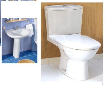 【 麗室衛浴】美國KOHLER面盆(含長腳柱)+ 雙體馬桶 樣品出清特賣