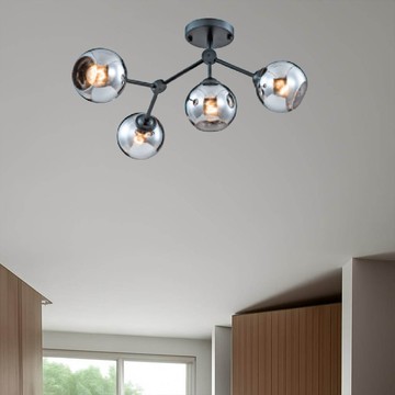 煙灰色玻璃造型半吸頂燈 F94-19-30893