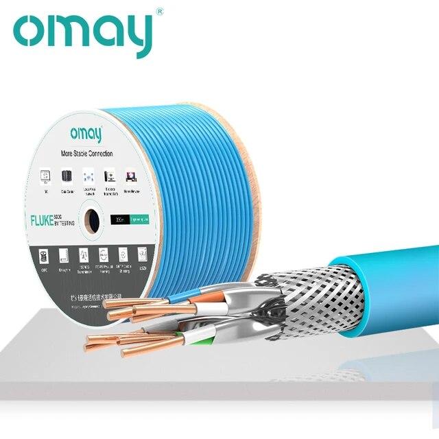 ケーブルcat7ネットワークイーサネットケーブルs ftp 23awg 4pr omay lszh 10gbps 600mhz二重シールドフリー銅サポ