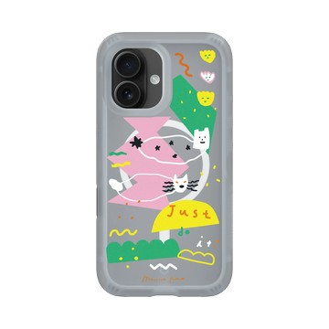 iPhone 16 AirX 流變灰 - MacaronToe 馬卡龍腳趾 - 麻糬貓與綠怪獸 Ｍochi & Green